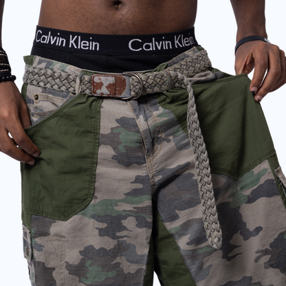 Rework Cargo Camo Wide Shorts