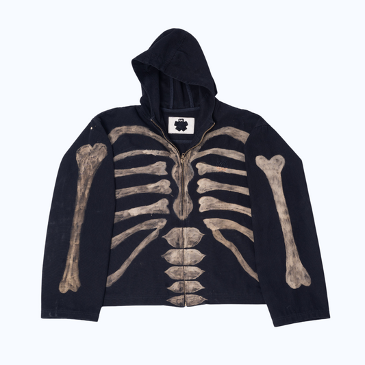 Rework Skull Zipper Hoodie